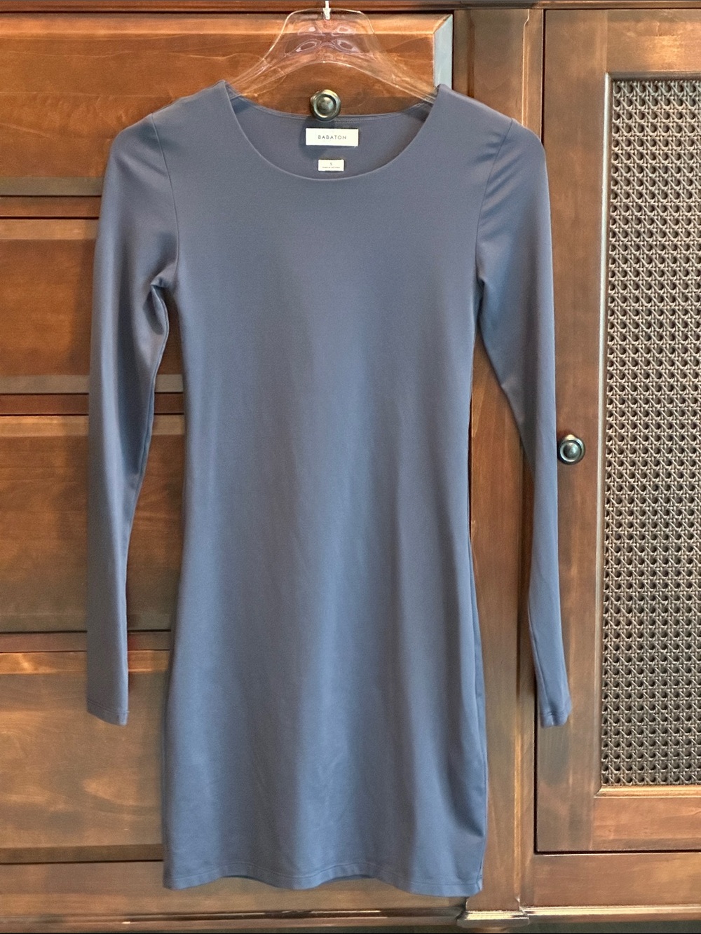 BABATON Long Sleeve Stretch Sheath Dress Navy Blue SIZE SMALL EC